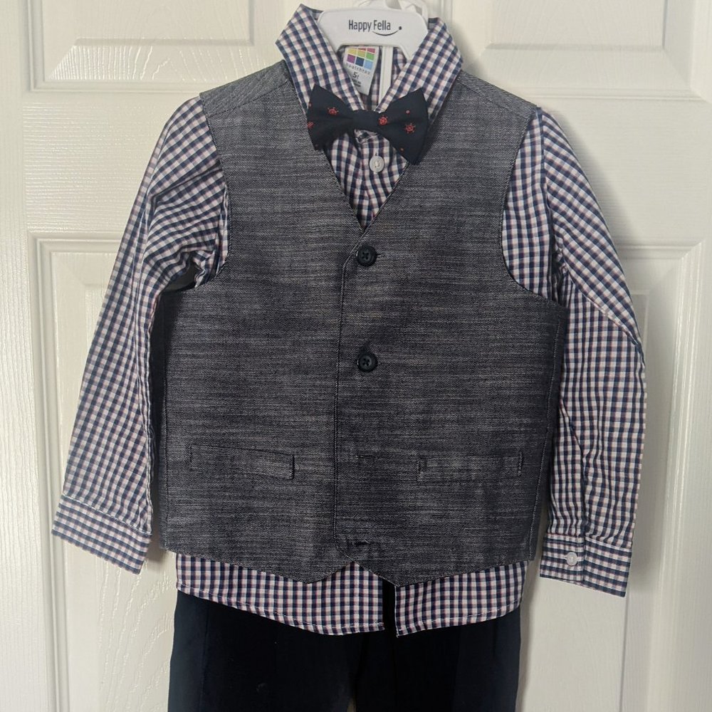 Boy's 4-Piece Vest Set, Size 5T
